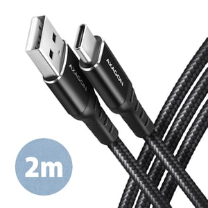 Axagon BUCM-AM20AB USB-Kabel USB 2.0 2 m USB-A auf USB-C Schwarz