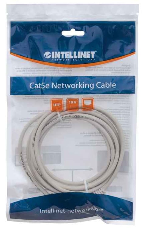 Intellinet 319768 kabel sieciowy Szary 3 m Cat5e U/UTP (UTP)