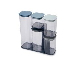 Joseph Joseph Podium Rectangular Set, Blue and Clear, 5-piece