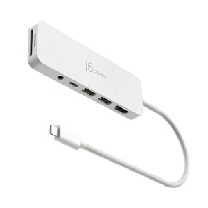 j5create JCD373EW-N USB Type-C-hubbar och koncentratorer 5000 Mbit/s Vit