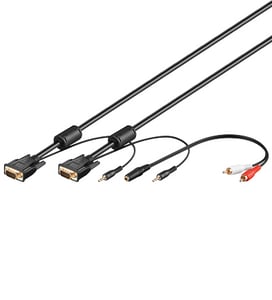Goobay SVGA-Audiokabel – 3 m langes VGA-Kabel (D-Sub), schwarz