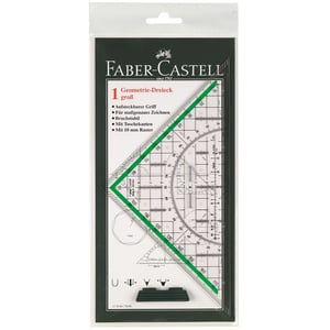 Faber-Castell 177090 Geodreieck, transparent, 1 Stück.