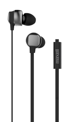 Maxell Metallix Hörlurar, sladdanslutna, in-ear, samtal/musik, grå