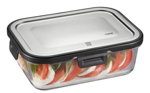 GEFU MILO Rectangular Container 1 L Gray, Transparent 1 pc.