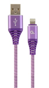 Gembird CC-USB2B-AMLM-2M-PW Lightning Cable, Purple, White