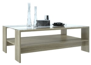 Tuckano Stolik ze szkłem BASIC 90x55x47cm sonoma