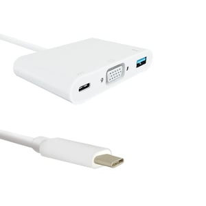 Qoltec 50426 USB 3.2 Gen 2 (3.1 Gen 2) Type-C-dockningsstation, vit