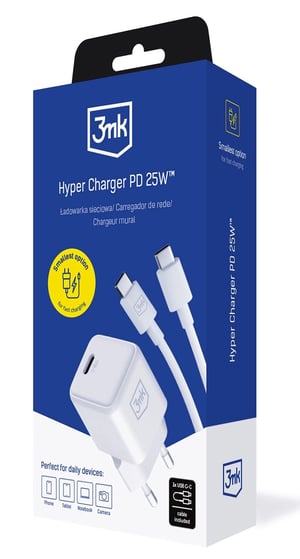 3MK Hyper Charger Uniwersalne Biały Prąd przemienny Szybkie ładowanie Wewnętrzna