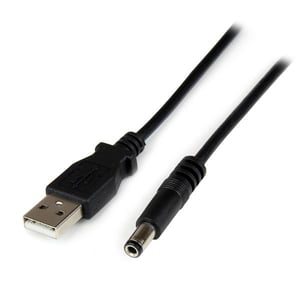 StarTech USB2TYPEN1M Power Cable, Black, 1 m, USB A to Barrel Type N
