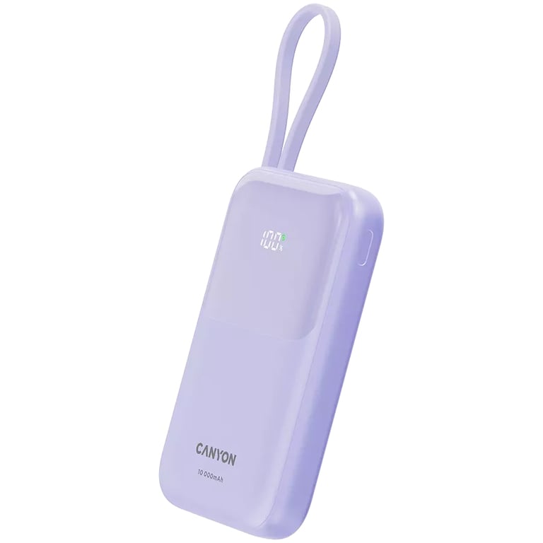 фото Зовнішній акумулятор (павербанк) Canyon OnPower 101 10000mAh 22.5W Purple (CNS-CPB101PU)