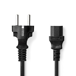 Nedis CEGL10030BK50 Power Cord, Black, 5 m, CEE7/7, C13, Panel