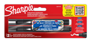 Sharpie 2201181 marker 2 szt. Końcówka pociskowa Czarny, Biały