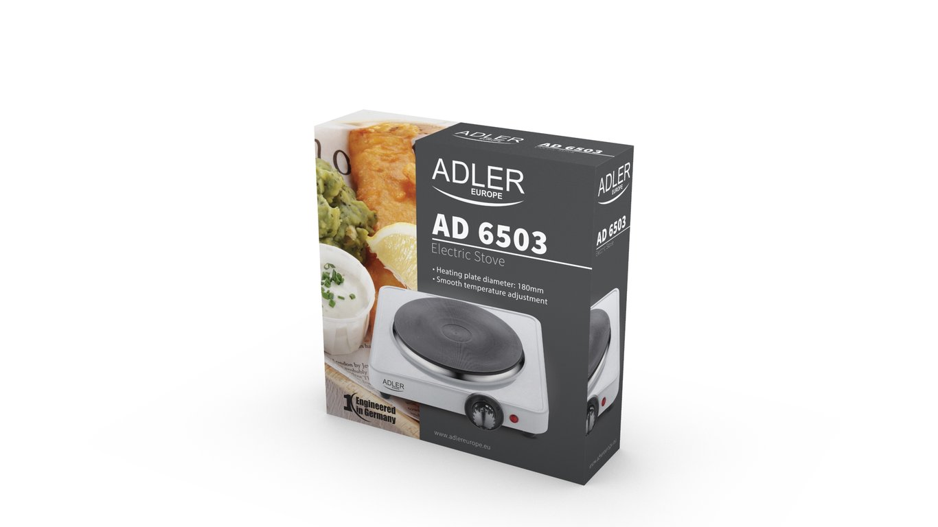 Adler AD 6503 płyta kuchenna Biały Blat Płyta uszczelniona 1 stref(y)