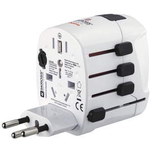 Hama World Travel Pro adapter wtyczek zasilających Uniwersalne Biały