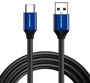 Nitecore UAC20 kabel USB USB 2.0 1 m USB C USB A Czarny, Niebieski