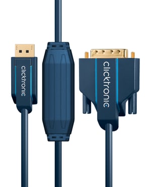 ClickTronic 70729 adapter kablowy 2 m DisplayPort DVI Niebieski