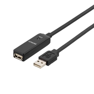 Deltaco USB2-EX10M kabel USB USB 2.0 10 m USB A 0,48 Gbit/s Czarny