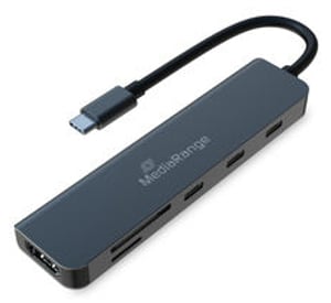 MediaRange MRCS519 USB Type-C-hubbar och koncentratorer 5000 Mbit/s Silver