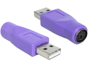 DeLOCK 65461 przejściówka do kabli USB-A PS/2 Fioletowy