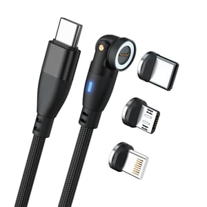 RealPower MagneticCharge 100 USB Cable, 1 m, USB-C, Black