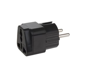 Maclean MCE155 NEMA 5-15P Type E (FR) Power Plug Adapter, Black