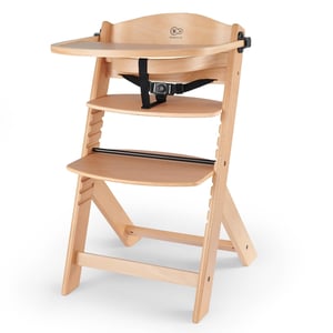 Kinderkraft ENOCK Convertible High Chair, Hard Seat, Wood