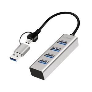 LogiLink UA0455 USB 3.2 Gen 1 (3.1 Gen 1) Hubs und Konzentratoren Typ A + Typ C, 5000 Mbit/s, Aluminium