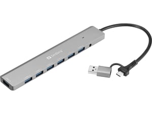 Sandberg 136-66 USB 3.2 Gen 1 (3.1 Gen 1) Hubs und Konzentratoren Typ A + Typ C, 5000 Mbit/s