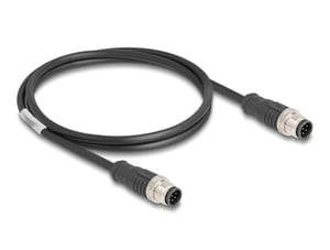 DeLOCK M12-Kabel, A-codiert, 8-polig, Stecker-Stecker, PVC, 1 m