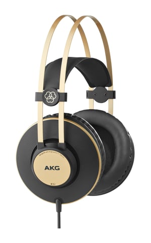 AKG K92 Kopfhörer, kabelgebunden, Kopfbügel, Musik, Schwarz, Gold