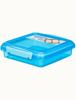 Sistema 31646 matförvaringsbehållare, fyrkantig, 0,45 l, blå, 1 st.