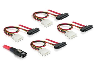 DeLOCK 83146 SAS Cable, 1 m, Black, Red, White