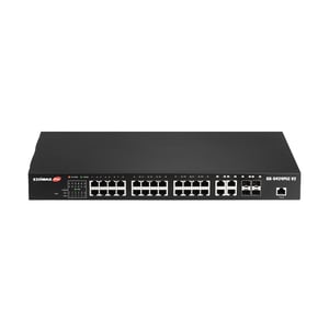 Edimax GS-5424PLC V2 Managed Gigabit-Ethernet-Switch (10/100/1000) mit PoE-Unterstützung, 1U, schwarz