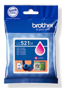Brother LC521M ink cartridge, 1 pc. Genuine Magenta