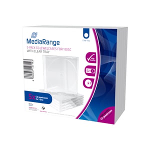 MediaRange BOX31-T CD-fodral Smyckeskrin för 1 skiva, genomskinligt