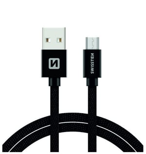 Swissten 71522301 kabel USB 2 m USB A Micro-USB B 0,48 Gbit/s Czarny
