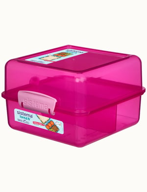 Sistema 31735 matförvaringsbehållare Rektangulär låda 1,4 l Rosa 1 st.