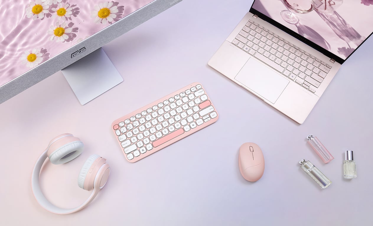 ASUS Marshmallow Keyboard KW100 klawiatura Dom Bluetooth QWERTZ Niemiecki Różowy