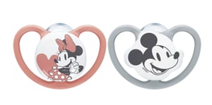 NUK Disney Mickey Mouse Klassisk napp Ortodontisk Silikon Grå, Röd
