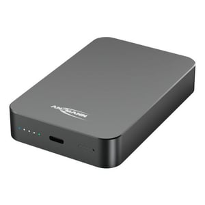Ansmann 1700-0199 Lithium-Polymer (LiPo) Power Bank, 10,000 mAh, Wireless Charging, Anthracite