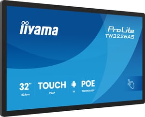 iiyama TW3226AS-B3P signage display Kiosk 80 cm (31.5") LED Wi-Fi 430 cd/m² Full HD Black Touchscreen Built-in Processor Android 24/7