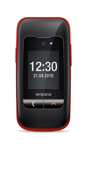Emporia emporiaONE 6,1 cm (2.4") 80 g Czarny, Czerwony Telefon dla seniora