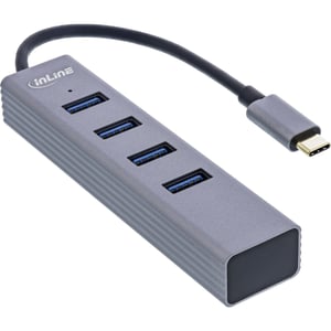 InLine 33271N huby i koncentratory USB 2.0 Type-C 5000 Mbit/s Szary