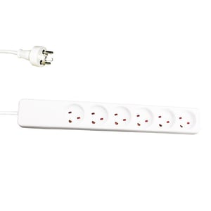 Garbot 24155124-5EE 5-m-Verteiler mit 6 Netzsteckdosen, für den Innenbereich, weiß