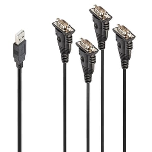 Lindy 42675 Parallel Cable, Black, 0.94 m, USB Type-A to DB-9