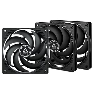 ARCTIC P12 Slim PWM PST PC-Gehäuse-Lüfter 12 cm Schwarz 3 Stück