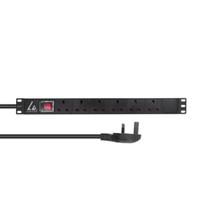 Lanview LVR-3MUK-SW-UK6 rozdzielacz zasilania PDU 6 x gniazdo sieciowe 1U Czarny