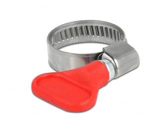 DeLOCK Tube Clamp, Butterfly Clamp, 400 SS Stainless Steel, 16–25 mm, 5 pcs., red