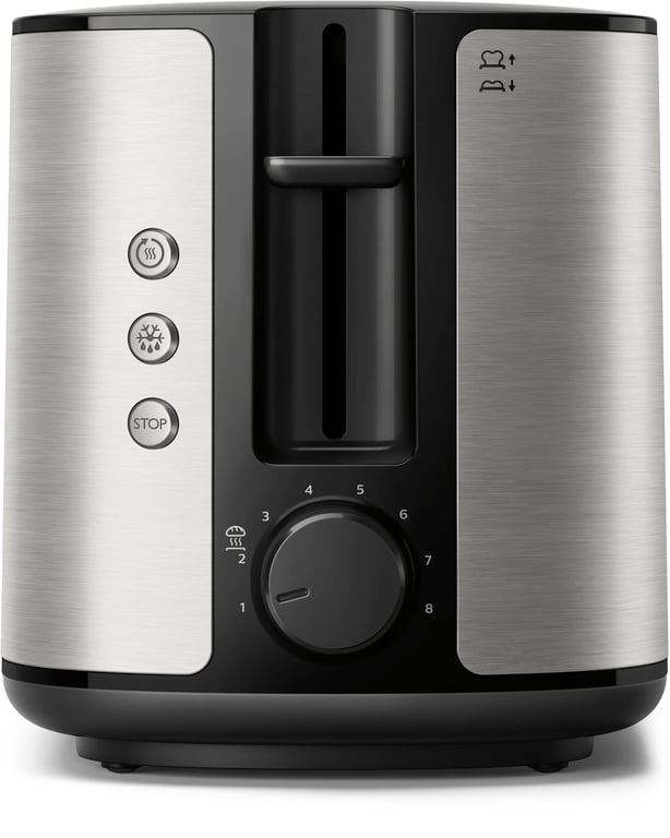 Philips Viva Collection HD2650/90 Toster — z dwiema szerokimi szczelinami, metalowy