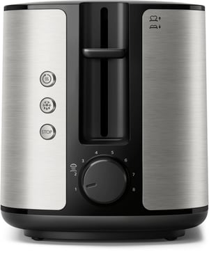 Philips Viva Collection HD2650/90 Toster — z dwiema szerokimi szczelinami, metalowy